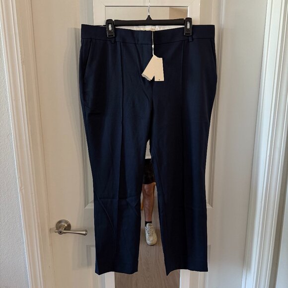 Tory Burch Tech Twill Golf Pants Navy Size 14 NWT - Picture 1 of 4